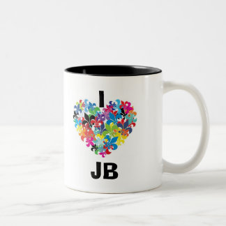 Caneca De Café Em Dois Tons Eu amo JB