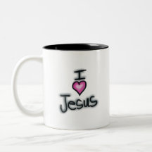 Eu amo Jesus com Coração Rosa