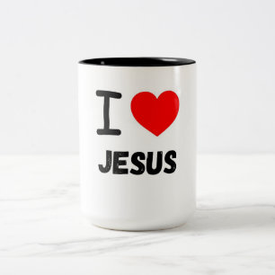 CANECA DE CAFÉ EM DOIS TONS EU AMO JESUS MUG