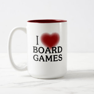 Caneca De Café Em Dois Tons Eu Amo Jogos de Tabuleiro