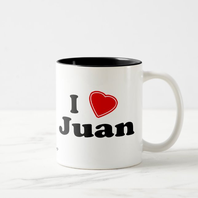 Caneca De Café Em Dois Tons Eu amo Juan (Direita)