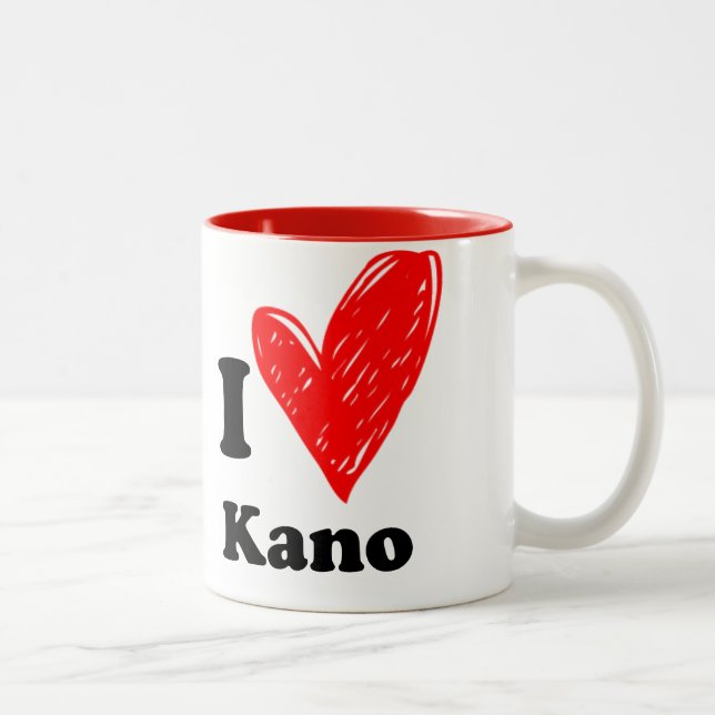 Caneca De Café Em Dois Tons Eu amo Kano (Direita)