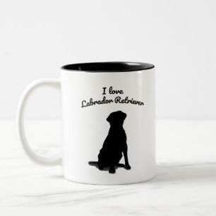 Caneca De Café Em Dois Tons Eu Amo Labrador Retriever