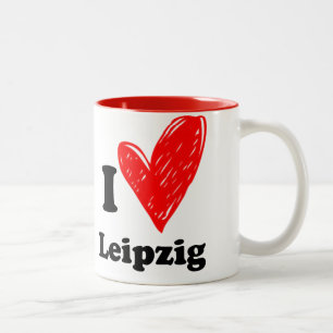 Caneca De Café Em Dois Tons Eu amo Leipzig
