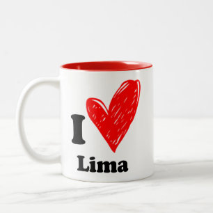 Caneca De Café Em Dois Tons Eu amo Lima