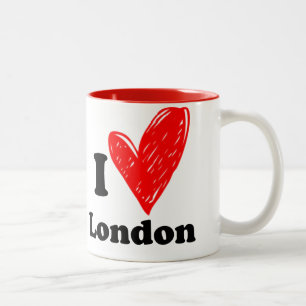 Caneca De Café Em Dois Tons Eu amo Londres
