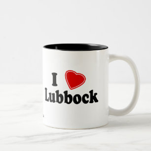 Caneca De Café Em Dois Tons Eu amo Lubbock