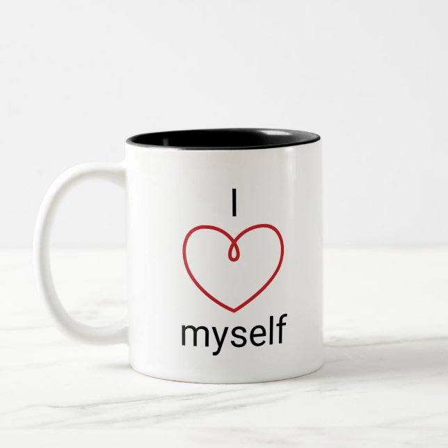 Caneca De Café Em Dois Tons Eu Amo-Me design (Esquerda)