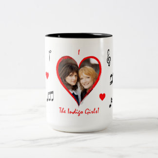 Caneca De Café Em Dois Tons Eu Amo Meninas Indigo