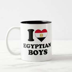 Caneca De Café Em Dois Tons Eu amo meninos egípcios