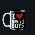 Caneca De Café Em Dois Tons Eu Amo Meninos Judeus Eu Corto Meninos Judeus Hanu<br><div class="desc">Eu Amo Meninos Judeus Eu Corto Meninos Judeus Hanukkah</div>