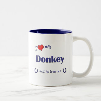 Caneca De Café Em Dois Tons Eu amo meu asno (o asno masculino)
