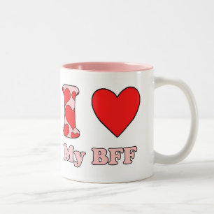 Caneca De Café Em Dois Tons Eu amo meu BFF