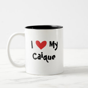 Caneca De Café Em Dois Tons Eu Amo Meu Caique / Papagaio do Amor / Pionus / Pa