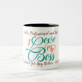 Caneca De Café Em Dois Tons Eu amo meu chefe
