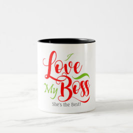 Caneca De Café Em Dois Tons Eu amo meu chefe