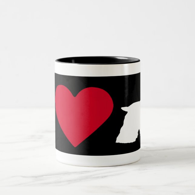 Caneca De Café Em Dois Tons "Eu amo meu cocker spaniel " (Centro)