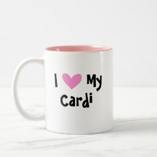 Caneca De Café Em Dois Tons Eu amo meu Corgi de Galês do casaco de lã