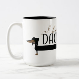 Caneca De Café Em Dois Tons Eu amo meu Dachshund