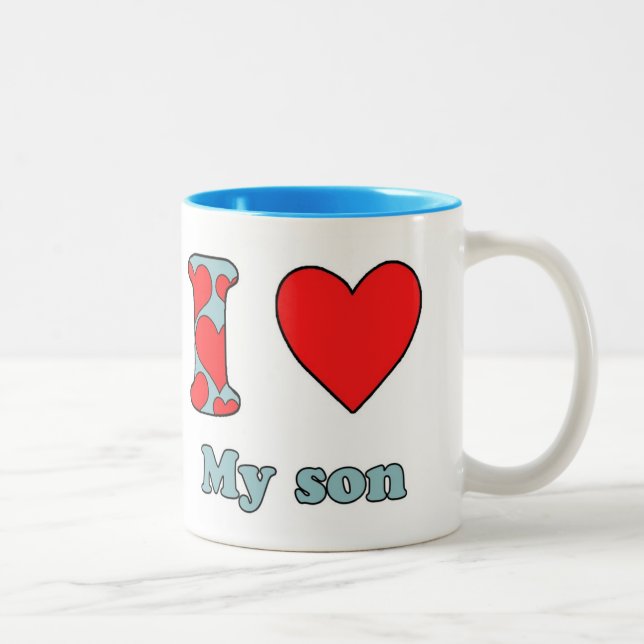 Caneca De Café Em Dois Tons Eu amo meu filho (Direita)