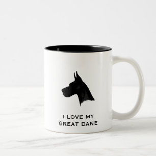 CANECA DE CAFÉ EM DOIS TONS EU AMO MEU GREAT DANE