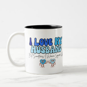 Caneca De Café Em Dois Tons Eu Amo Meu Marido Mas Às Vezes Eu Quero O Quadrado