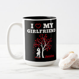 Caneca De Café Em Dois Tons Eu amo meu Namorada
