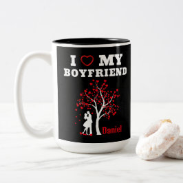 Caneca De Café Em Dois Tons Eu amo meu Namorado