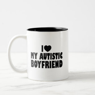 Caneca De Café Em Dois Tons Eu Amo Meu Namorado Autista - Aceitação Autismo