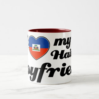 Caneca De Café Em Dois Tons Eu amo meu namorado haitiano