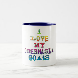 Caneca De Café Em Dois Tons Eu Amo Meu Oberhasli Goats