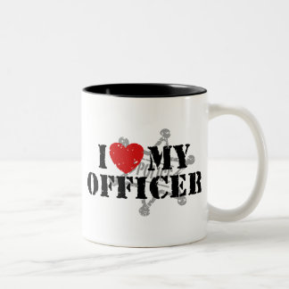 Caneca De Café Em Dois Tons Eu Amo Meu Policial