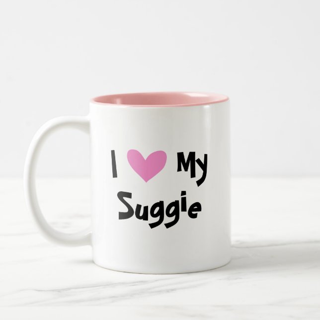 Caneca De Café Em Dois Tons Eu Amo Meu Sugar Glider (Esquerda)