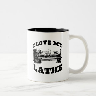 Caneca De Café Em Dois Tons Eu amo meu torno (como visto na fúria cubana)