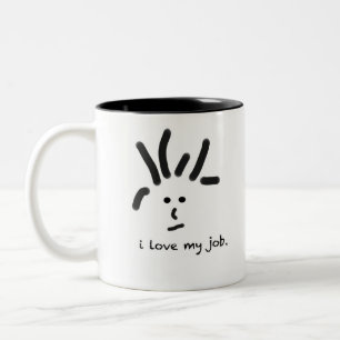 Caneca De Café Em Dois Tons Eu amo meu trabalho