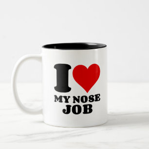 CANECA DE CAFÉ EM DOIS TONS EU AMO MEU TRABALHO DE NARIZ