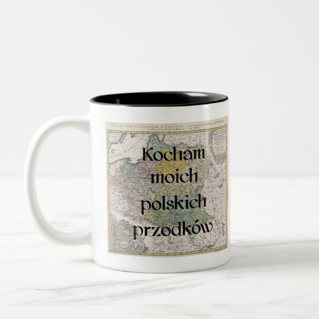 Caneca De Café Em Dois Tons Eu Amo Meus Ancestrais Poloneses | Mug personaliza (Esquerda)