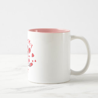 Caneca De Café Em Dois Tons Eu amo meus boneca & corações de pano Mimi