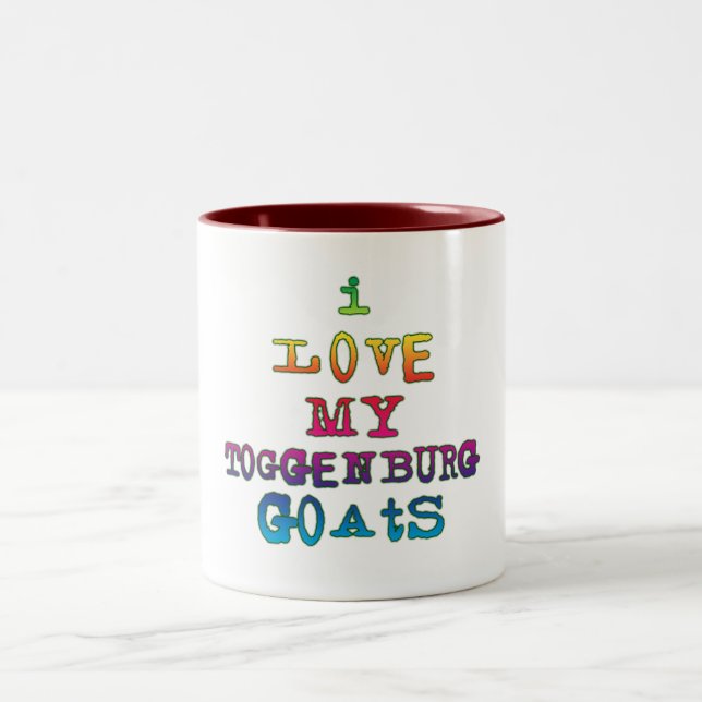 Caneca De Café Em Dois Tons Eu Amo Meus Gatos Toggenburg (Centro)