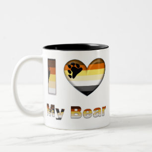 Caneca De Café Em Dois Tons Eu amo meus urso/Cub