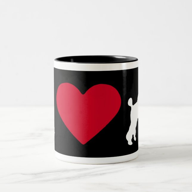Caneca De Café Em Dois Tons "Eu amo minha caniche " (Centro)
