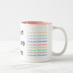 Caneca De Café Em Dois Tons Eu amo minha chihuahua