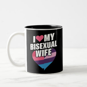 Caneca De Café Em Dois Tons Eu Amo Minha Esposa Bissexual Orgulho Bi Bandeira 