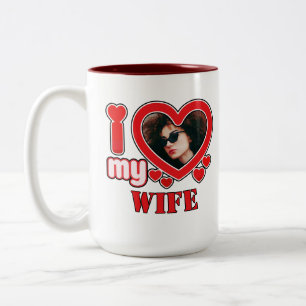 Caneca De Café Em Dois Tons Eu Amo Minha Esposa Personalizada