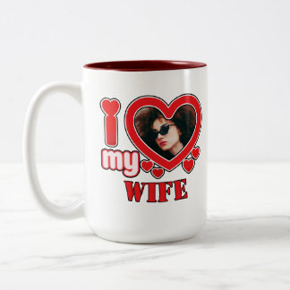 Caneca De Café Em Dois Tons Eu Amo Minha Esposa Personalizada