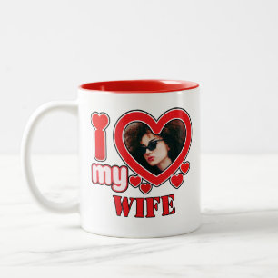 Caneca De Café Em Dois Tons Eu Amo Minha Esposa Personalizada