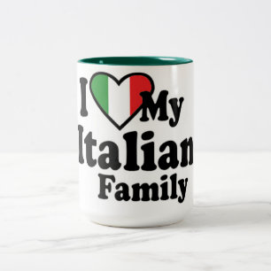 Caneca De Café Em Dois Tons Eu Amo Minha Família Italiana