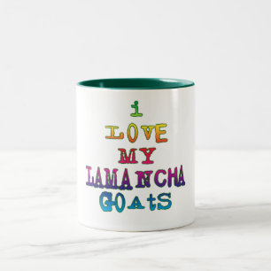 Caneca De Café Em Dois Tons Eu amo minhas cabras de LaMancha