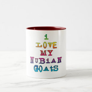 Caneca De Café Em Dois Tons Eu amo minhas cabras de Nubian