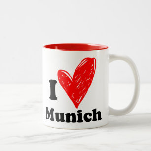 Caneca De Café Em Dois Tons Eu amo Munique Coffee Mug de Dois Toninhos